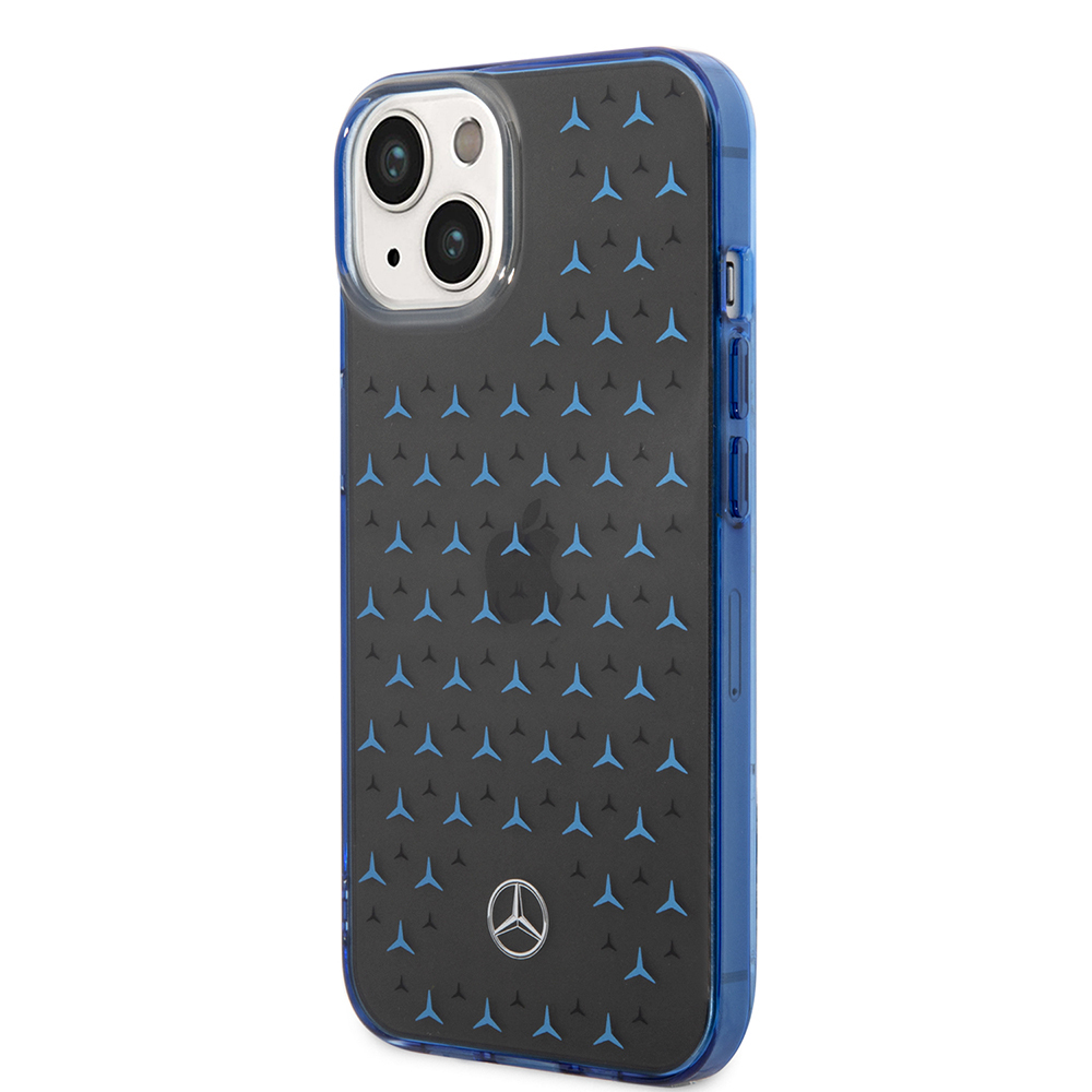 Apple iPhone 14 Kılıf Mercedes Benz Çift Katmanlı Yıldız Desenli Dizayn Kapak - 4