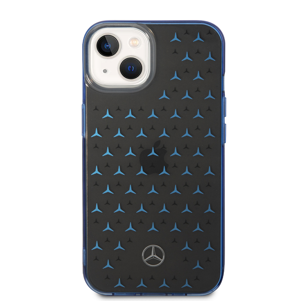Apple iPhone 14 Kılıf Mercedes Benz Çift Katmanlı Yıldız Desenli Dizayn Kapak - 5