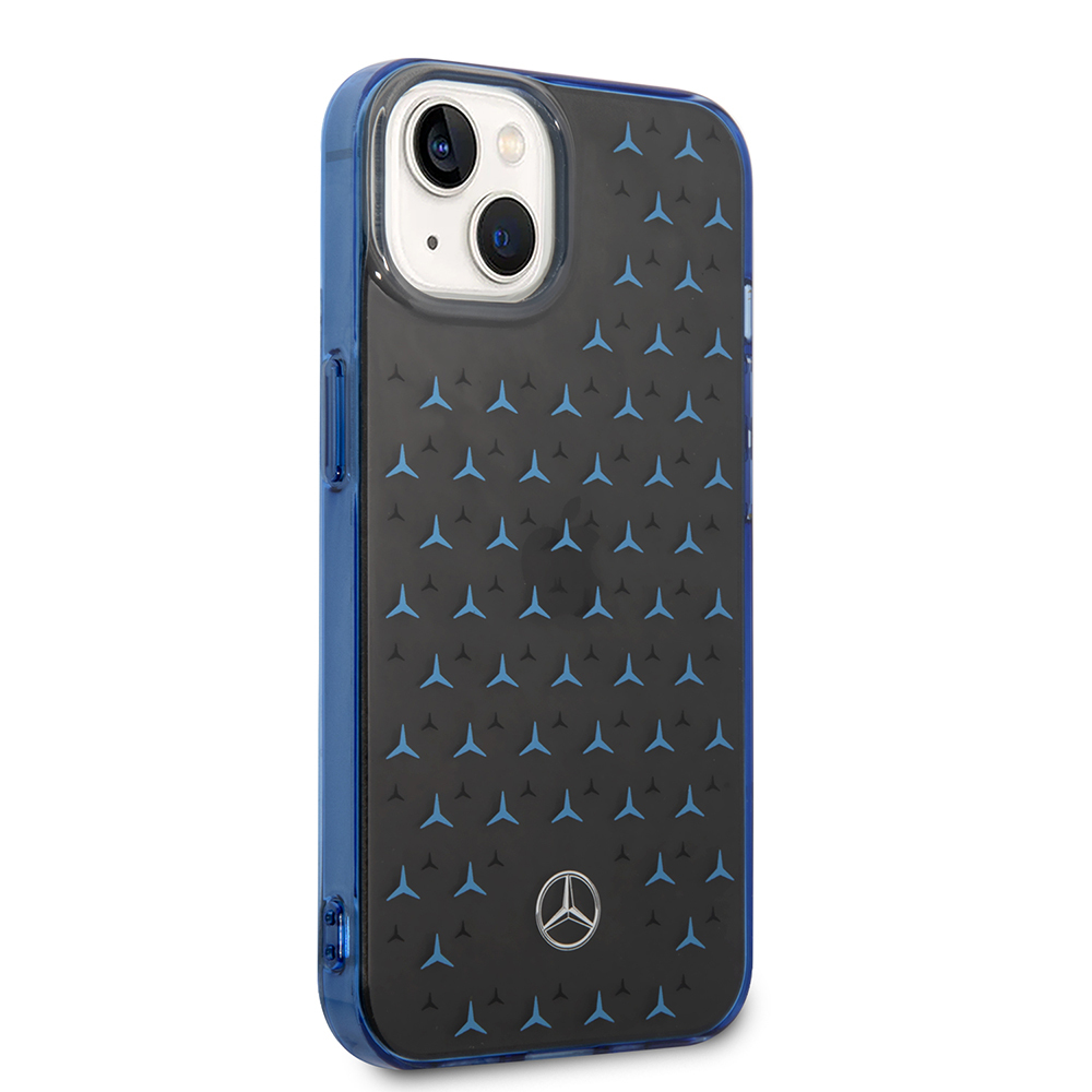 Apple iPhone 14 Kılıf Mercedes Benz Çift Katmanlı Yıldız Desenli Dizayn Kapak - 6