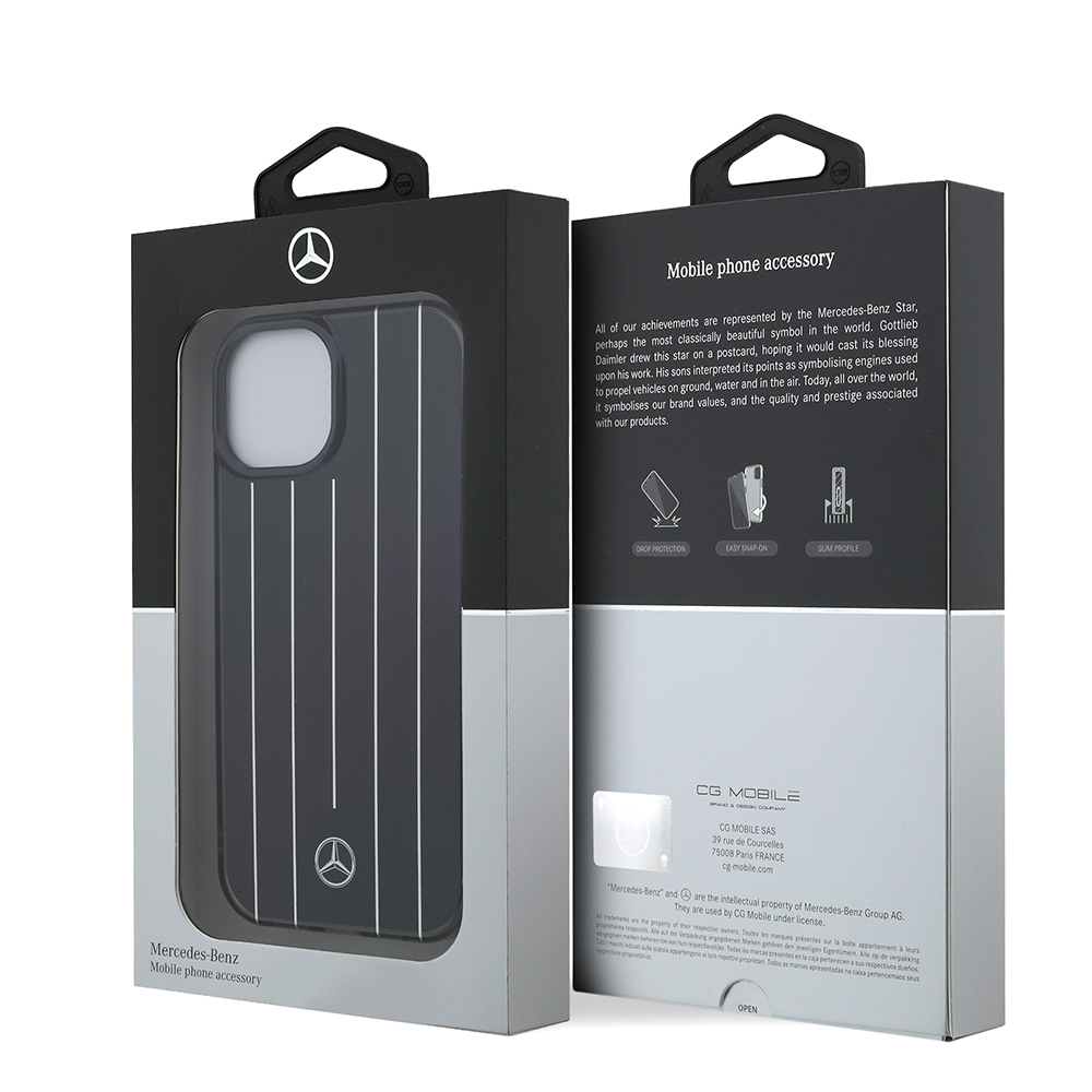 Apple iPhone 14 Kılıf Mercedes Benz Orjinal Lisanslı New Urban 3 Sert PC Paralel Çizgi Desenli Kapak - 15