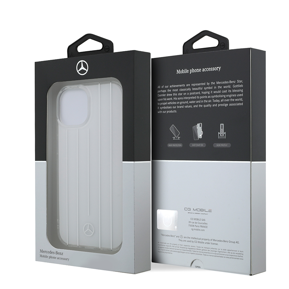 Apple iPhone 14 Kılıf Mercedes Benz Orjinal Lisanslı New Urban 3 Sert PC Paralel Çizgi Desenli Kapak - 16