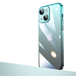 Apple iPhone 14 Kılıf Parlak Renk Geçişli Kamera Korumalı Zore Senkron Kapak Mavi-Siyah