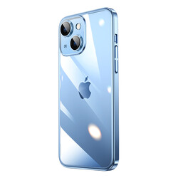 Apple iPhone 14 Kılıf Sert PC Renkli Çerçeveli Zore Riksos Kapak Mavi