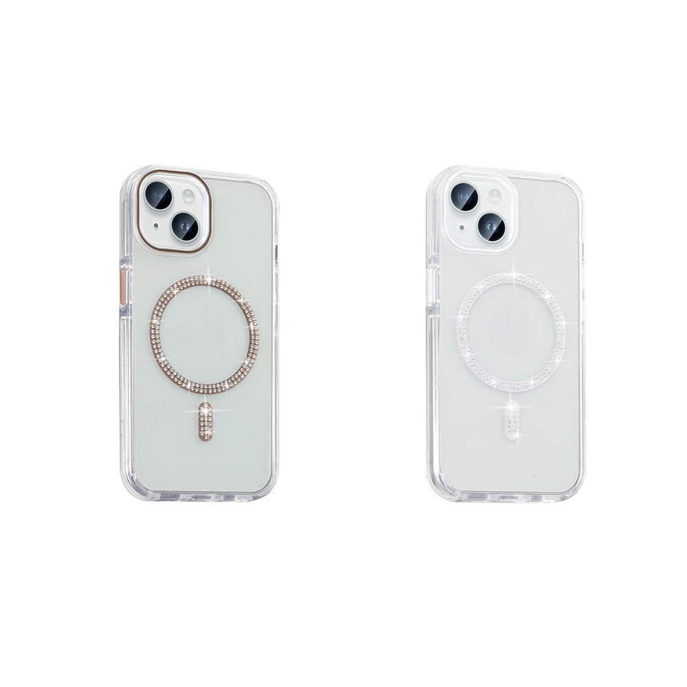 Apple iPhone 14 Kılıf Taşlı Tasarım M-safe Şarj Özellikli Zore Koment Silikon Kapak - 8
