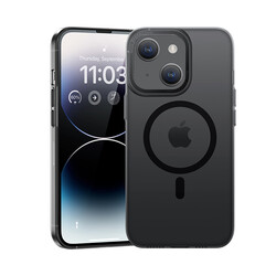 Apple iPhone 14 Kılıf Wireless Şarj Destekli Benks Magnetik Haze Kapak Siyah
