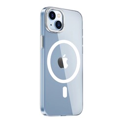 Apple iPhone 14 Kılıf Wiwu MCC-102 Magnetic Crystal Sert PC Kapak Renksiz