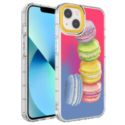 Apple iPhone 14 Plus Case Camera Protected Colorful Patterned Hard Silicone Zore Korn Cover NO12