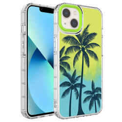 Apple iPhone 14 Plus Case Camera Protected Colorful Patterned Hard Silicone Zore Korn Cover NO8