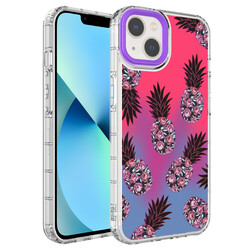 Apple iPhone 14 Plus Case Camera Protected Colorful Patterned Hard Silicone Zore Korn Cover NO6