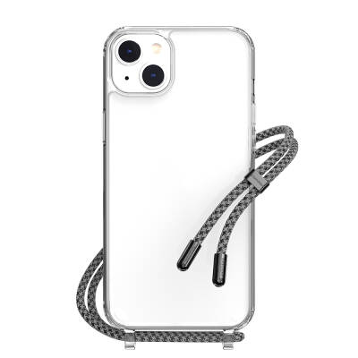 Apple iPhone 14 Plus Case with Neck Strap, Anti-Shock, Transparent, Licensed Switcheasy Play Cover Black