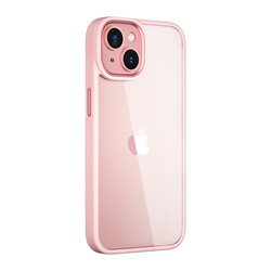 Apple iPhone 14 Plus Case Wiwu VCC-104 Lens Protection Colored Edge Back Transparent Vivid Clear Cover Pink