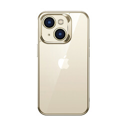 Apple iPhone 14 Plus Kılıf Benks Electroplating TPU Kapak Ekran Koruyucu Hediyeli Gold