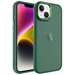 Apple iPhone 14 Plus Kılıf Buzlu Sert PC Zore May Kapak Koyu Yeşil