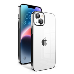 Apple iPhone 14 Plus Kılıf Kamera Korumalı Renkli Çerçeveli Zore Garaj Kapak Siyah
