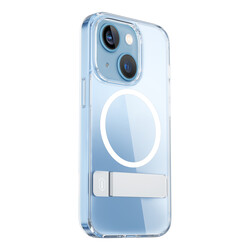 Apple iPhone 14 Plus Kılıf Standlı Magsafe Wireless Şarj Özellikli Wiwu Aurora Serisi Kapak Renksiz