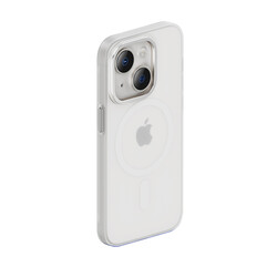 Apple iPhone 14 Plus Kılıf Wireless Şarj Destekli Benks Yeni Seri Magnetik Haze Kapak Gümüş