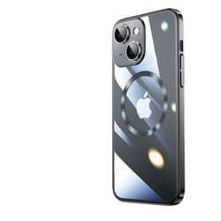 Apple iPhone 14 Plus Kılıf Wireless Şarj Özellikli Sert PC Zore Riksos Magsafe Kapak Siyah