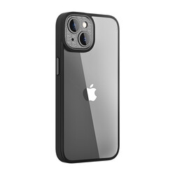 Apple iPhone 14 Plus Kılıf ​​​​​Wiwu GCC-105 Lens Korumalı Renkli Kenar Arkası Şeffaf Multicolor Kapak Siyah