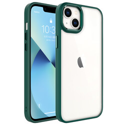 Apple iPhone 14 Plus Kılıf Zore Krom Kapak Koyu Yeşil