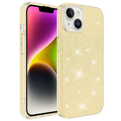 Apple iPhone 14 Plus Kılıf Zore Shining Silikon Gold