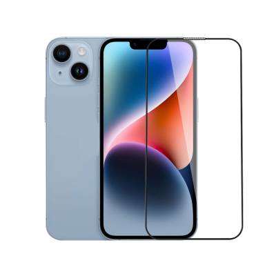 Apple iPhone 14 Plus Wiwu CZ-003 Mavi Işık Teknolojili Hidrofobik ve Oleofobik Parlama Önleyici Cam Ekran Koruyucu Siyah
