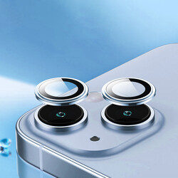 Apple iPhone 14 ​​​Plus Wiwu Lens Guard Metal Kamera Lens Koruyucu Mavi