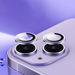 Apple iPhone 14 ​​​Plus Wiwu Lens Guard Metal Kamera Lens Koruyucu Derin Mor