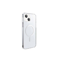 Apple iPhone 14 Plus Wiwu M-safe Şarj Özellikli Lens Korumalı Şeffaf Silikon Kapak Renksiz