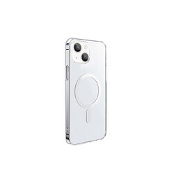 Apple iPhone 14 Plus Wiwu Magsafe Şarj Özellikli Lens Korumalı Şeffaf Silikon Kapak Renksiz