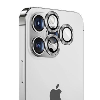 Apple iPhone 14 Pro Benks DR Safir Kamera Lens Koruyucu Gümüş