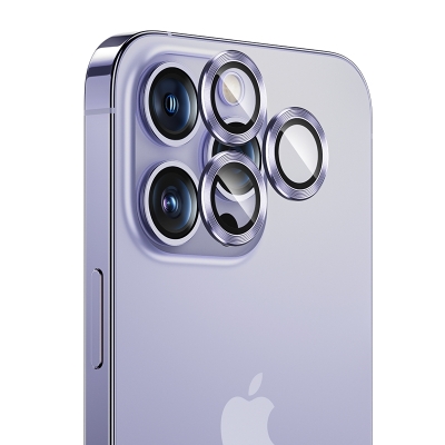 Apple iPhone 14 Pro Benks DR Safir Kamera Lens Koruyucu Derin Mor