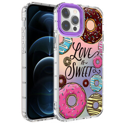 Apple iPhone 14 Pro Case Camera Protected Colorful Patterned Hard Silicone Zore Korn Cover NO11