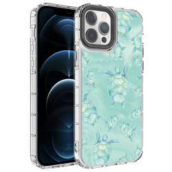 Apple iPhone 14 Pro Case Camera Protected Colorful Patterned Hard Silicone Zore Korn Cover NO13