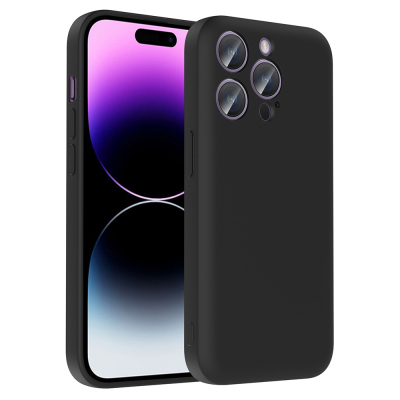 Apple iPhone 14 Pro Case Camera Protection Card Holder Zore Vitra Cover Black