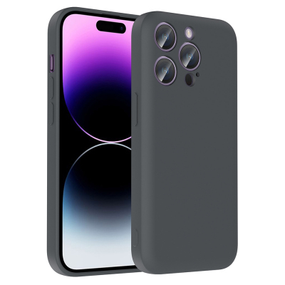 Apple iPhone 14 Pro Case Camera Protection Card Holder Zore Vitra Cover Grey