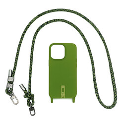 Apple iPhone 14 Pro Case Kajsa Missy And Match Classic Rope Strap Cover Green