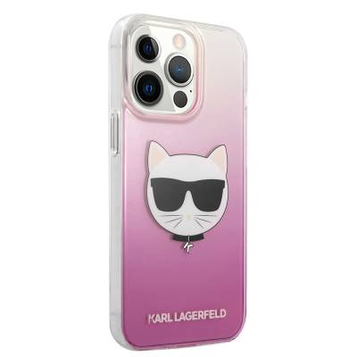 Apple iPhone 14 Pro Case Karl Lagerfeld Hard TPU Choupette Design Cover Pink