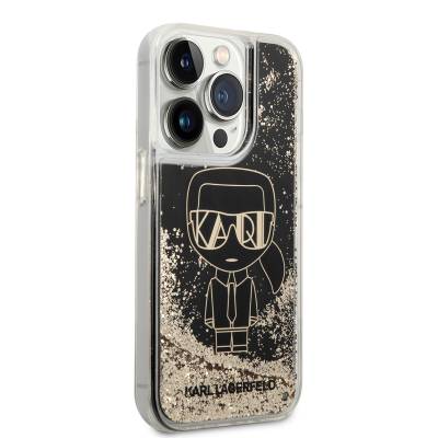 Apple iPhone 14 Pro Case Karl Lagerfeld Liquid Glitter Gatsby Cover Black