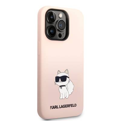 Apple iPhone 14 Pro Case Karl Lagerfeld Silicone Choupette Design Cover Pink