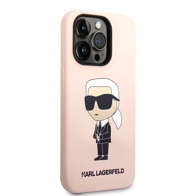 Apple iPhone 14 Pro Case Karl Lagerfeld Silicone Karl Design Cover Pink