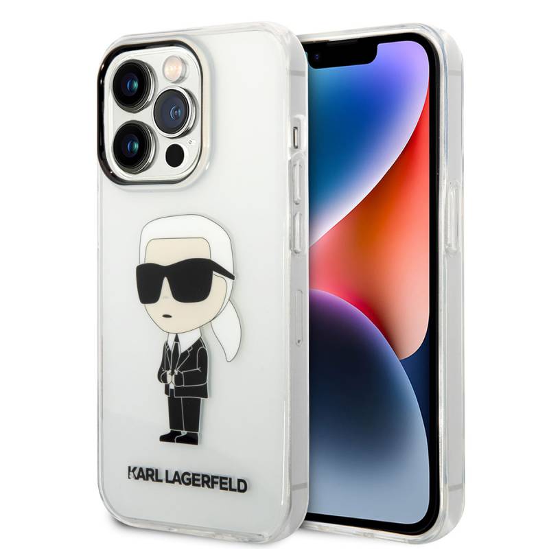 Apple iPhone 14 Pro Kılıf Karl Lagerfeld Transparan İkonik Karl Dizayn ...