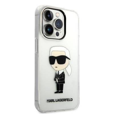 Apple iPhone 14 Pro Case Karl Lagerfeld Transparent Iconic Karl Design Cover Colorless