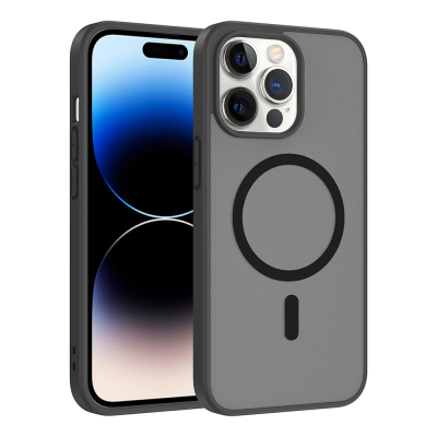 Apple iPhone 14 Pro Case M-safe Charging Feature Zore Ballet Flat Cover Black