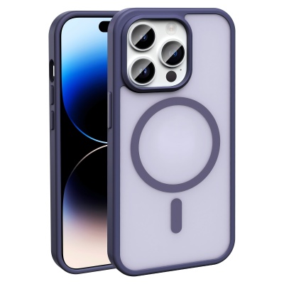 Apple iPhone 14 Pro Case Magsafe Charging Feature Matte Back Surface Zore Sio Cover Derin Mor