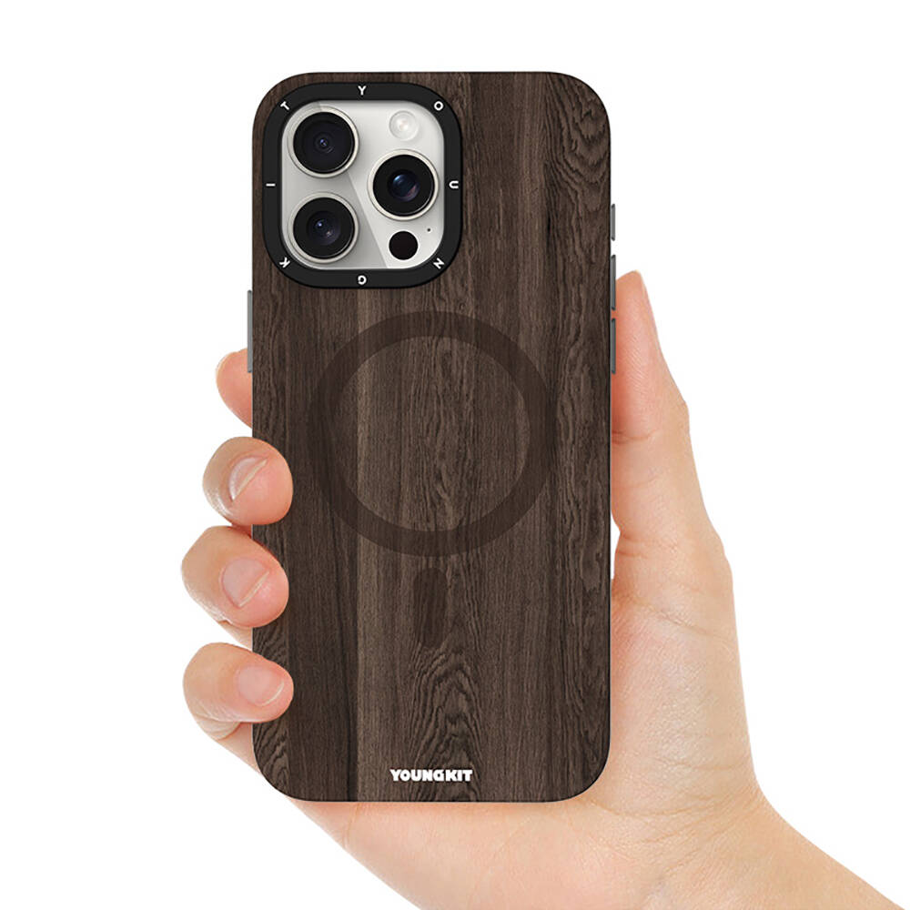 Apple iPhone 14 Pro Case Magsafe Charging Feature Yellowing Resistant Youngkit Wood Forest Series Cover - 15
