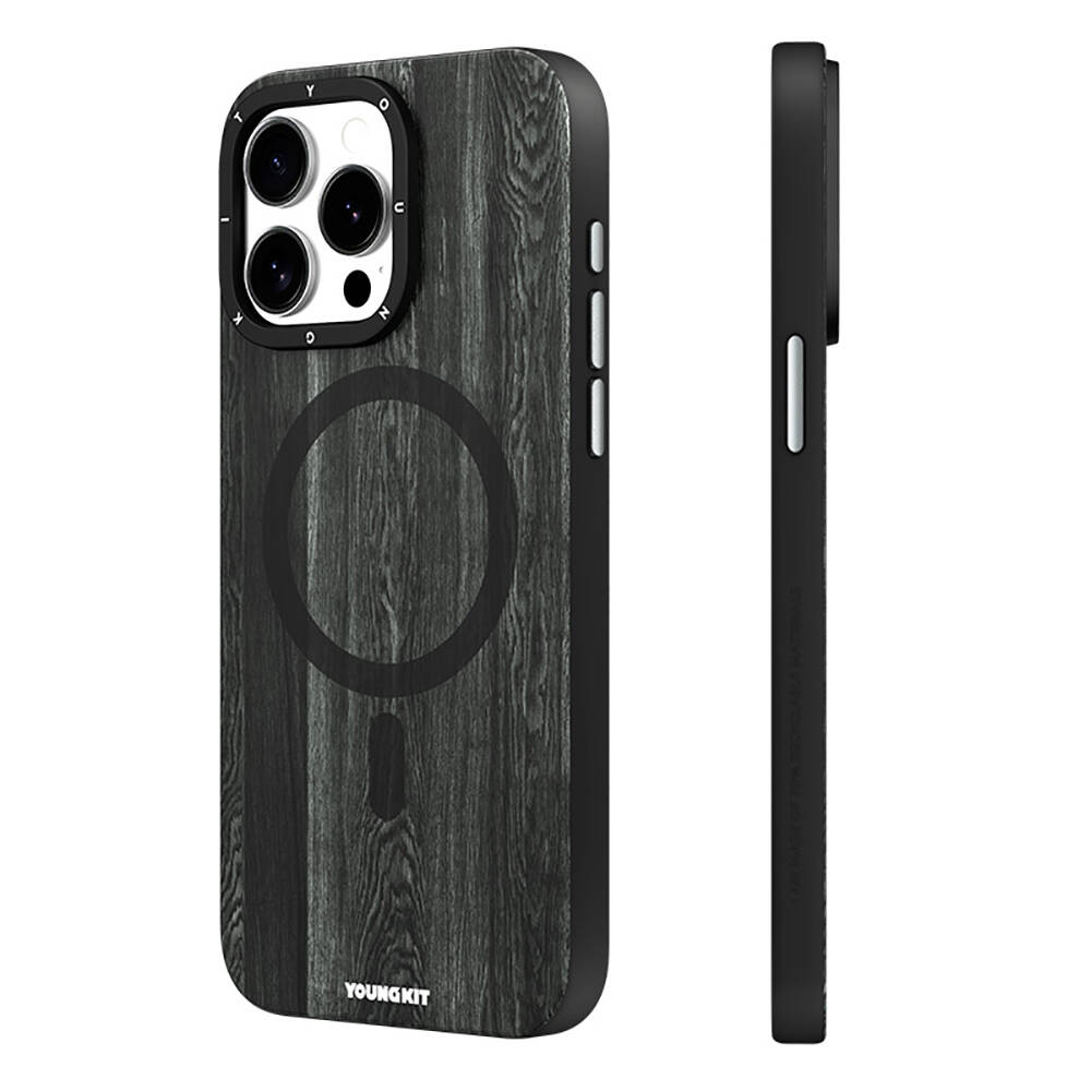 Apple iPhone 14 Pro Case Magsafe Charging Feature Yellowing Resistant Youngkit Wood Forest Series Cover - 8