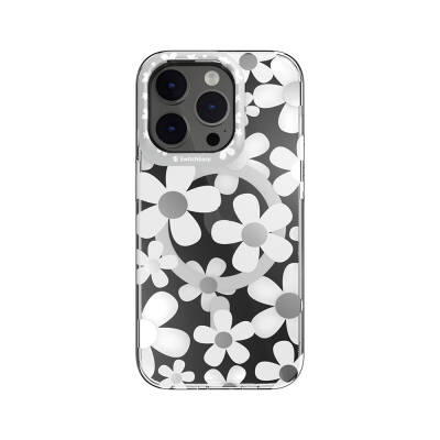 Apple iPhone 14 Pro Case Magsafe Charging Featured Double IMD Printed Licensed Switcheasy Artist-M Fleur Cover Grey