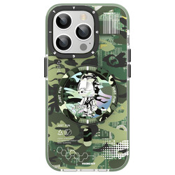 Apple iPhone 14 Pro Case Magsafe Charging Featured YoungKit Camouflage Series Cover Green