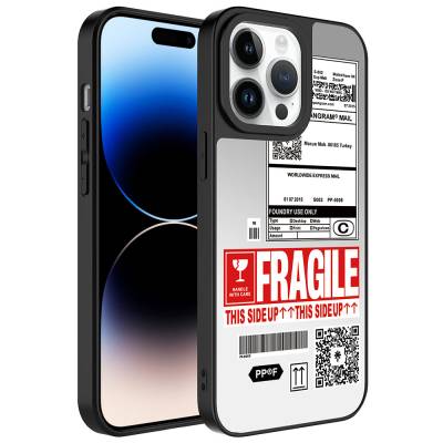 Apple iPhone 14 Pro Case Mirror Patterned Camera Protected Glossy Zore Mirror Cover Fragile