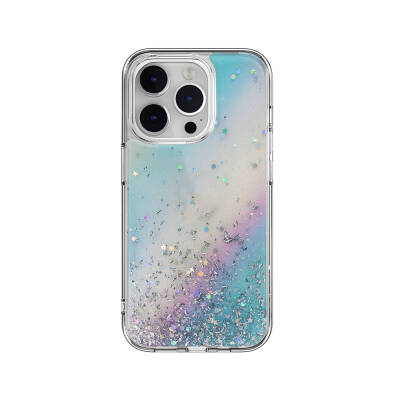 Apple iPhone 14 Pro Case Shining Silvery Transparent Licensed Switcheasy Starfield Cover Colorful